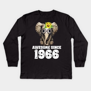 Awesome since 1966 54 Years Old Bday Gift 54th Birthday Kids Long Sleeve T-Shirt